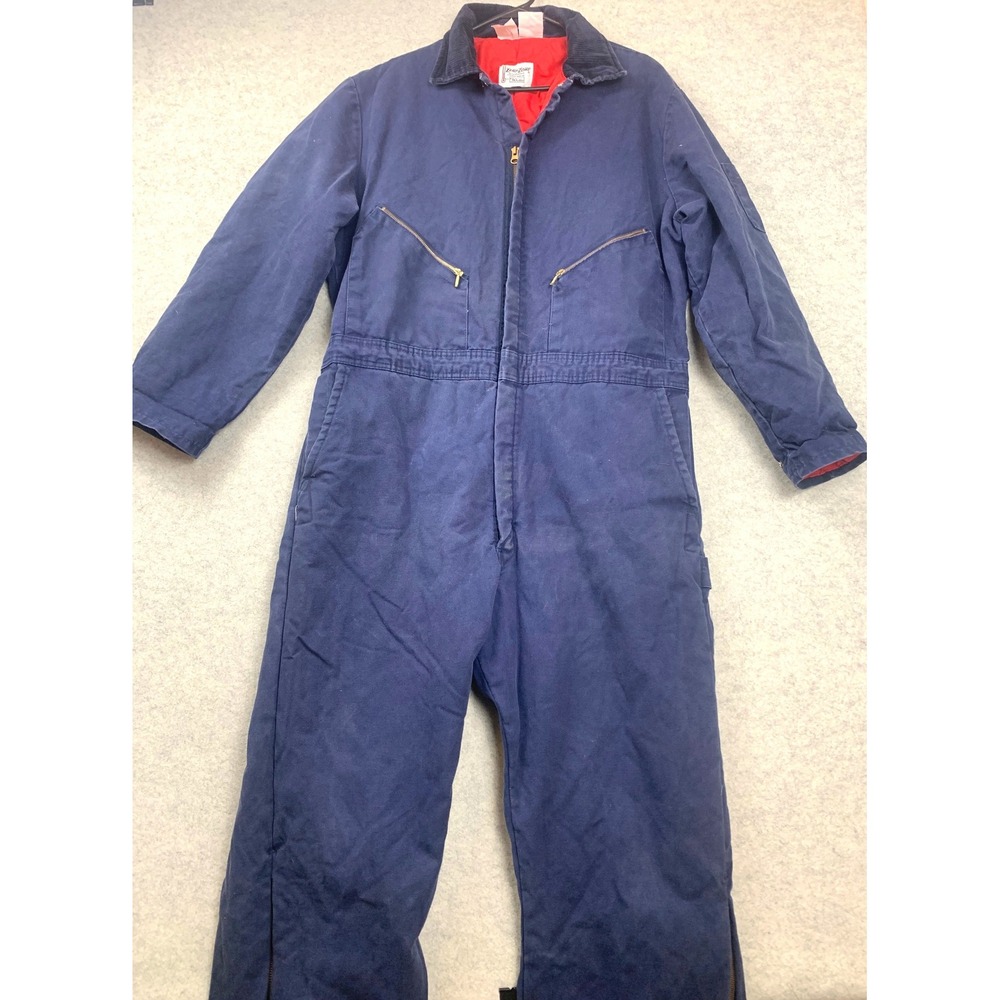 Vintage Walls Zero Zone Coveralls Mens XL Regular Navy Blue Insulated Duck Work
